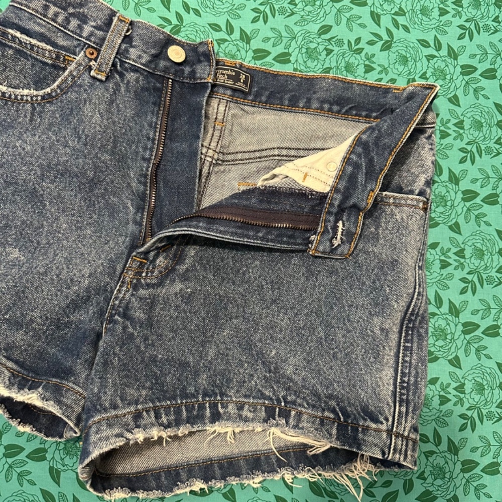 Abercrombie & Fitch Natural Rise Denim Shorts